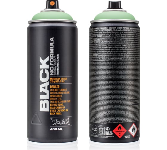 Краска MONTANA BLACK салатовая, 0.4 л 6210 BLK 1