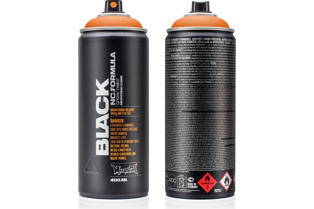 Краска MONTANA BLACK энергетик оранжевый, 0.4 л P2000 BLK - выгодная ...