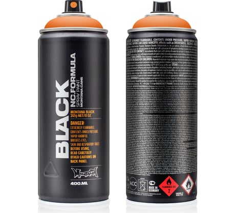 Краска MONTANA BLACK энергетик оранжевый, 0.4 л P2000 BLK