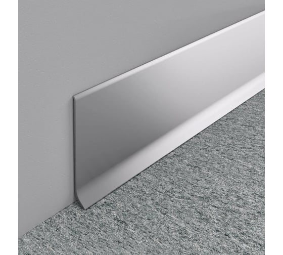 Плинтус алюминиевый ООО ЭлитПроф L-образный 60х10х3000 мм,  анодированное серебро АПЛ 60 АСР 300 1