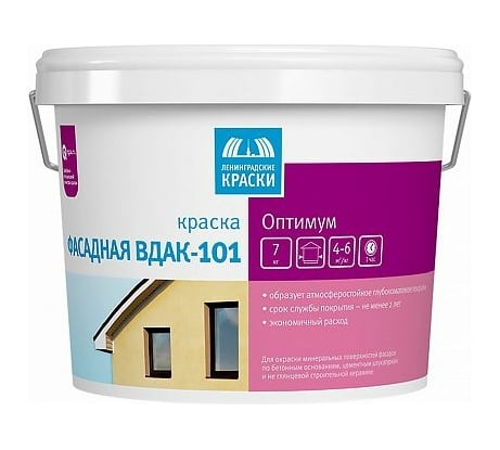 Фасадная краска ЛЕНИНГРАДСКИЕ КРАСКИ Вдак-101 Оптимум 7 кг 210841
