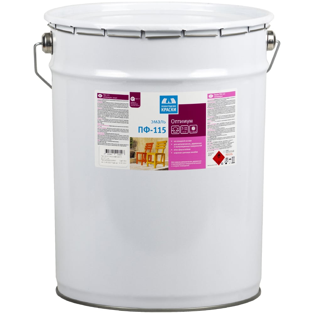 Эмаль ЛЕНИНГРАДСКИЕ КРАСКИ Оптимум ПФ-115 (зеленая темная; 20 кг) 22289 ...