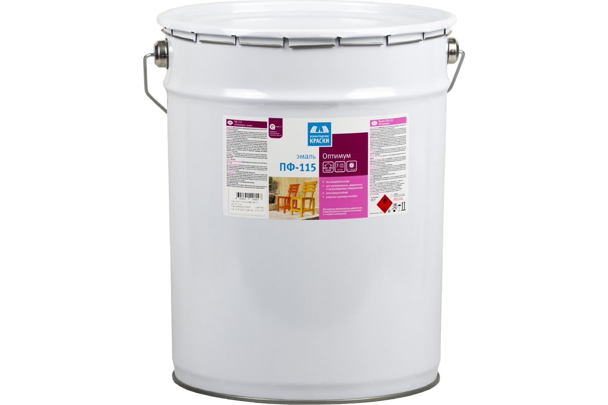 Эмаль ЛЕНИНГРАДСКИЕ КРАСКИ Оптимум ПФ-115 (зеленая темная; 20 кг) 22289 ...
