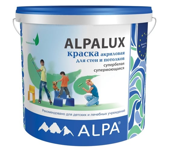 Краска ВД ALPA Альпалюкс (LUX DIY) база А 0,9 л (1,37 кг) 3488570025017 1