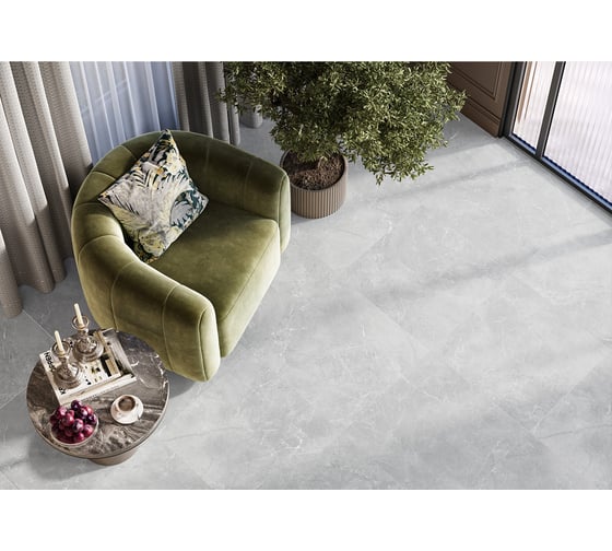 Керамогранит AlmaCeramica Aparel лаппатированный 600х600х9, 1,8 м2 (5 шт в уп) серый GFU6060APL07L 1