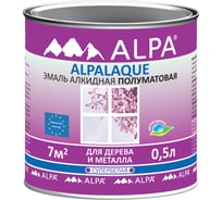 Эмаль ALPA Альпалак белая, полуматовая, 0.5л 3488570010402