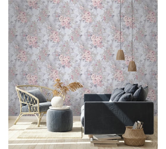 Виниловые обои горячего тиснения на флизелиновой основе Euro Decor Camelia (1.06х10.05 м; 1 рулон) 7149-11