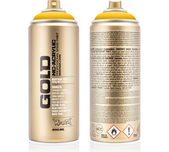 Краска MONTANA GOLD желтый шок, 0.4 л S1010 1