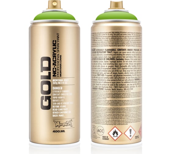 Краска MONTANA GOLD светло-зеленый шок, 0.4 л S6000 1