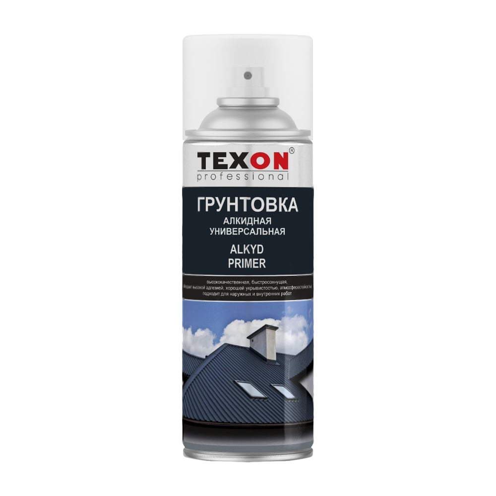 Универсальный алкидный грунт Texon (белый; аэрозоль; 520 мл) ТХ183456 .