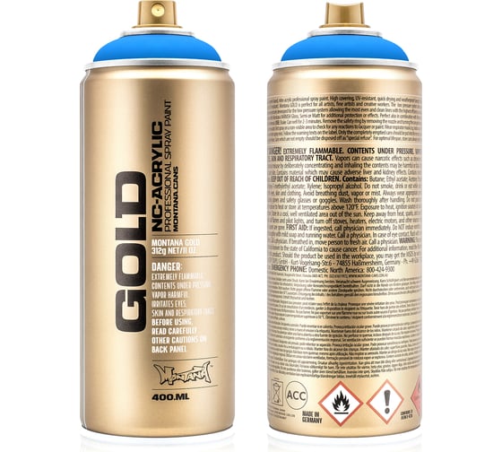Краска MONTANA GOLD голубая, флуоресцентная, 0.4 л F5000