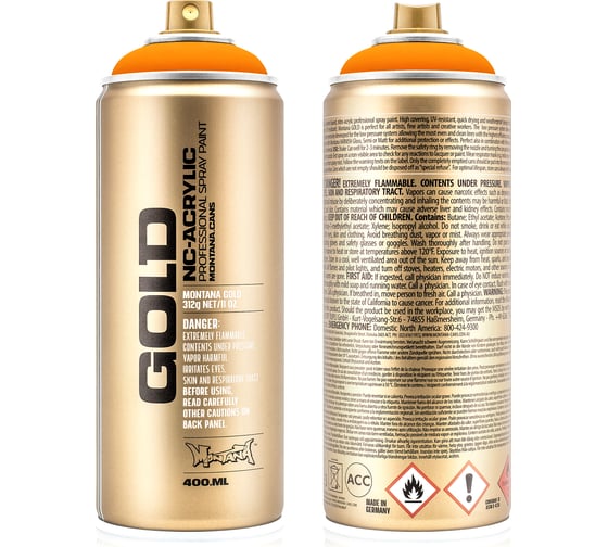 Краска MONTANA GOLD оранжевая, флуоресцентная, 0.4 л F2000