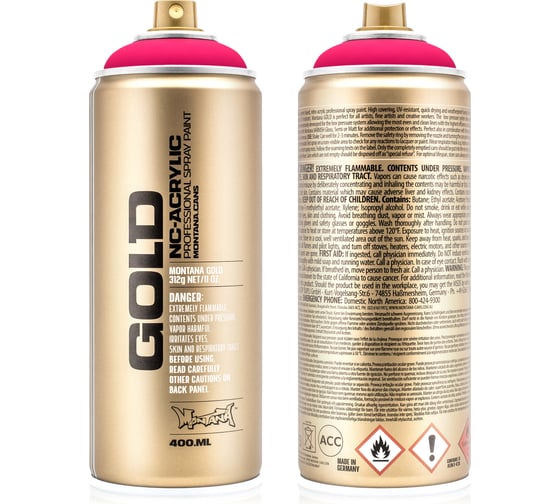 Краска MONTANA GOLD розовая, флуоресцентная, 0.4 л F4000