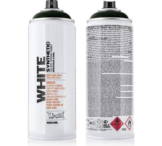 Краска MONTANA WHITE зелено-черная, 0.4 л 6080 WHT