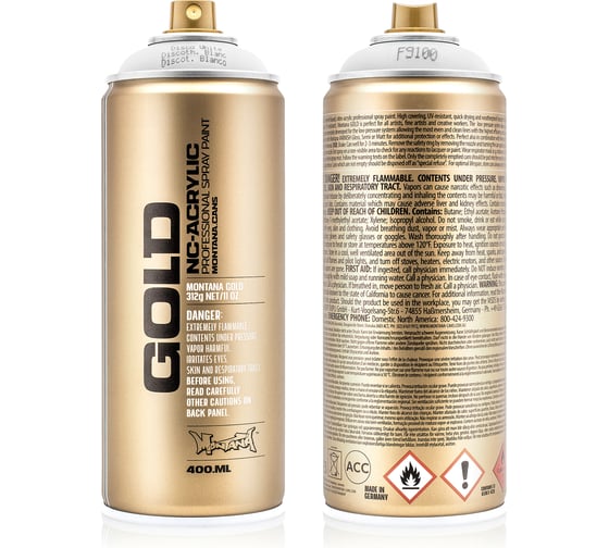 Краска MONTANA GOLD белая, флуоресцентная, 0.4 л F9100