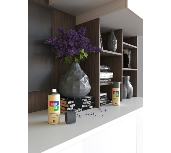 Краска аэрозольная полуматовая CORALINO SATIN RAL7016 серый антрацит 520 мл CS7016