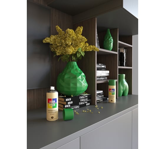Краска аэрозольная полуматовая CORALINO SATIN RAL6029 Зеленая Мята CS6029