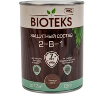 Защитный антисептический состав 2 в 1 ТЕКС Bioteks (темный орех; 0.8 л) 211897