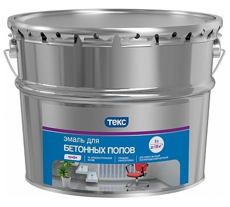 Эмаль для бетонных полов Текс Профи красно-коричневая; 9 л 203413 700008215