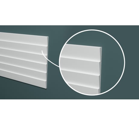 Панель стеновая "Грани" ударопрочная, влагостойкая, под покраску Decor-Dizayn 180x10x2000мм DD906