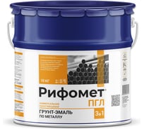 Грунт-эмаль по металлу РИФОМЕТ  3 в 1, с эффектом жидкого пластика, краска по металлу и ржавчине, антикоррозионная, быстросохнущая, полугянцевое покрытие 10 кг, синий RAL 5010 110853
