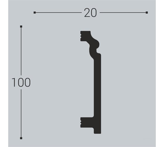 Напольный плинтус bello deco XPS П 4 100x20 мм 00-00004589