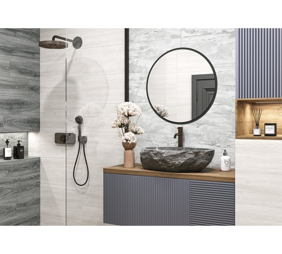 Керамогранит AlmaCeramica Ferro матовый, 300х600х7, 1,62м2, 9 шт в уп, серый GFA3060FER07R 1