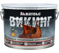 Антисептик для дерева АКВАТЕКС ВИКИНГ лессирующий, полуматовый, дуб, 9 л 220972