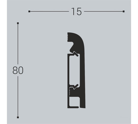 Напольный плинтус bello deco XPS П 16 80x19 мм 00-00106391