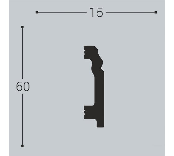 Напольный плинтус bello deco XPS П 1 60x15 мм 00-00004588
