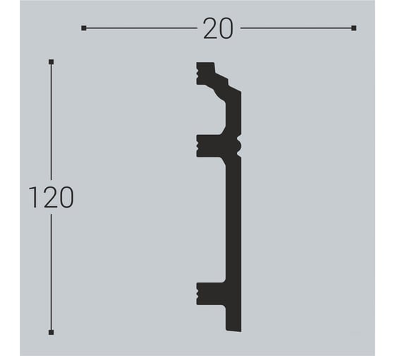 Напольный плинтус bello deco XPS П 12 120x20 мм 00-00004620