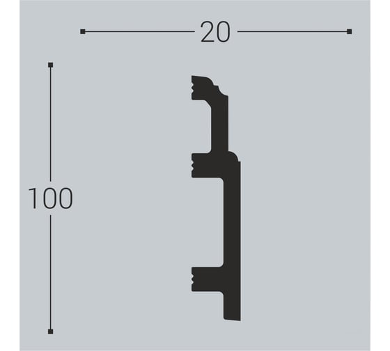 Напольный плинтус bello deco XPS П 10 100x20 мм 00-00004619