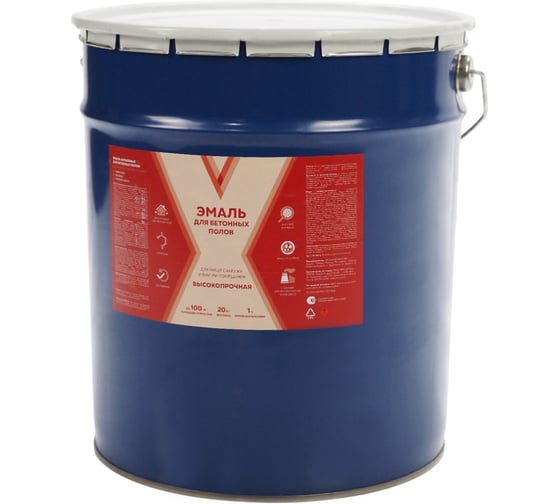 Эмаль для бетонных полов V матовая, 20 кг, серая 279978 1