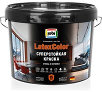 Краска JOBI суперстойкая для стен и потолков LATEXCOLOR 9 л 36407