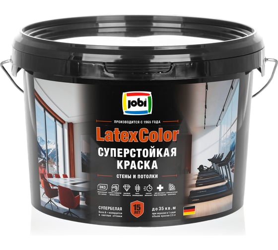 Краска JOBI LatexColor суперстойкая 2,5л 36390 1
