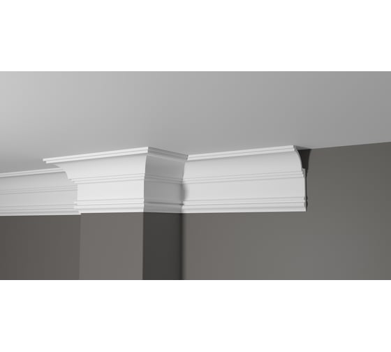 Карниз потолочный ударопрочный влагостойкий под покраску Decor-Dizayn 120x60x2000мм DD517