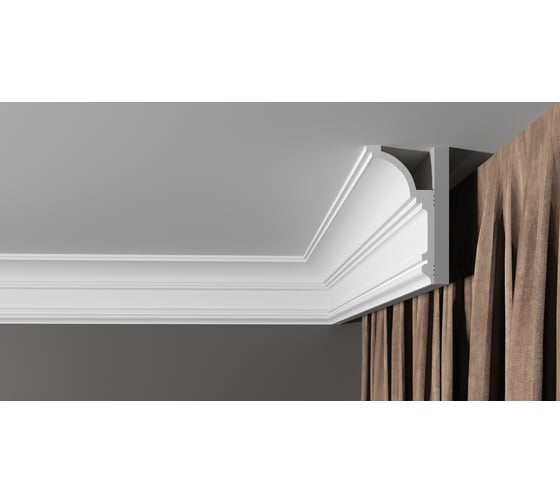 Карниз потолочный ударопрочный влагостойкий под покраску Decor-Dizayn 120x60x2000мм DD517