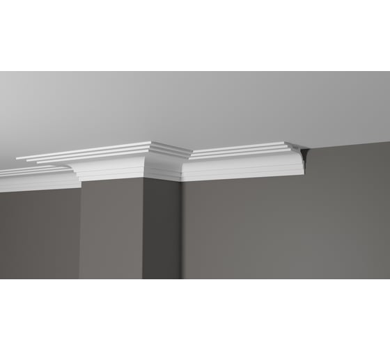 Карниз потолочный ударопрочный влагостойкий под покраску Decor-Dizayn 100x60x2000мм DD515