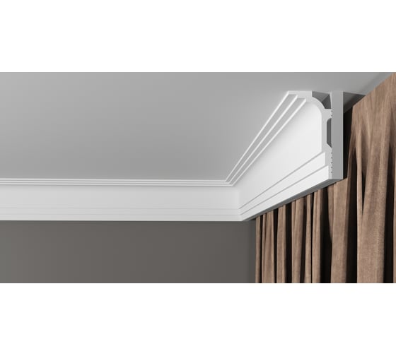 Карниз потолочный ударопрочный влагостойкий под покраску Decor-Dizayn 100x60x2000мм DD515