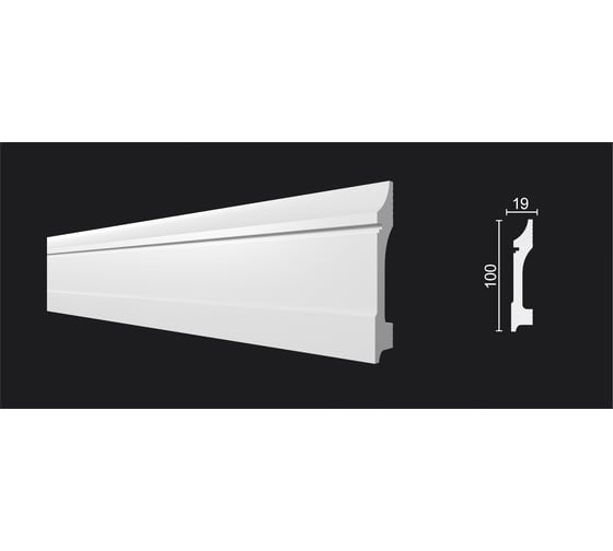 Плинтус напольный ударопрочный влагостойкий под покраску Decor-Dizayn 100x17x2000 мм DD711