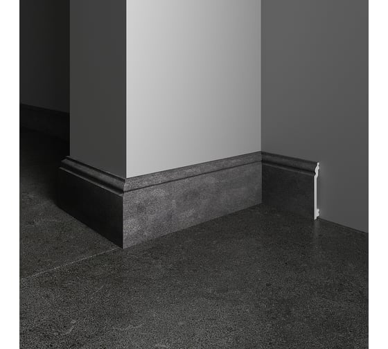 Плинтус напольный ударопрочный влагостойкий Decor-Dizayn цвет графит 100x16x2400 мм 701-94