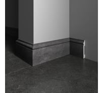 Плинтус напольный ударопрочный влагостойкий Decor-Dizayn цвет графит 79x13x2400 мм 005-94