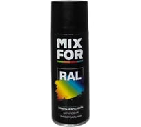 Эмаль-аэрозоль MIXFOR акриловая универсальная RAL 9005 (черный янтарь) матовая 13896 13902