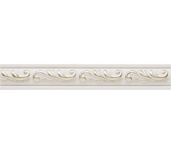 Молдинг стеновой ударопрочный влагостойкий белый с серебром Decor-Dizayn 30x13x2400 мм 157-60 1