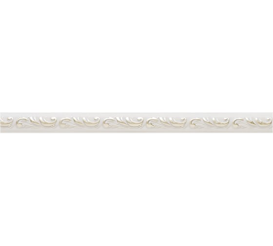 Молдинг стеновой ударопрочный влагостойкий белый с серебром Decor-Dizayn 15x8Х2400 мм 130-60