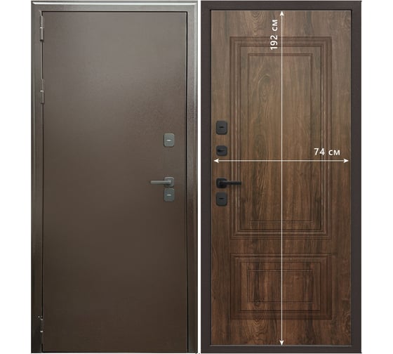 Дверь DIVA Формен Ф-10 Термо 2050х860, левая, антик медь-грецкий орех УТ-00084417 1