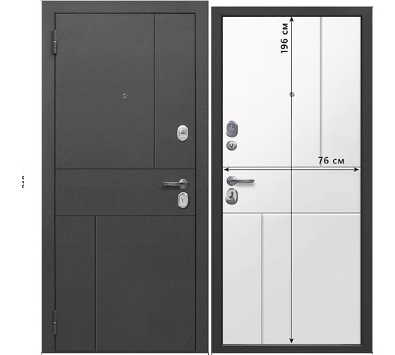 Дверь DIVA Формен Ф-16 2050х860, левая, графит/белый матовый УТ-00084416 1