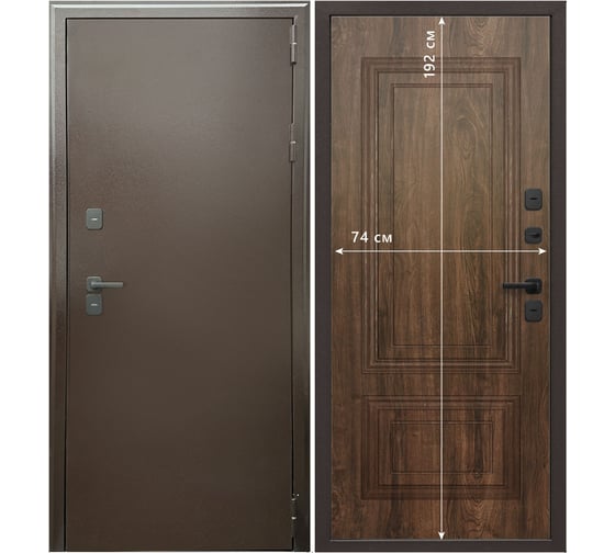 Дверь DIVA Формен Ф-10 Термо 2050х860, правая, антик медь-грецкий орех УТ-00084418 1