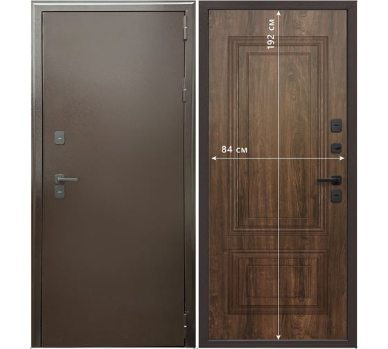 Дверь DIVA Формен Ф-10 Термо 2050х960, правая, антик медь-грецкий орех УТ-00084420 1