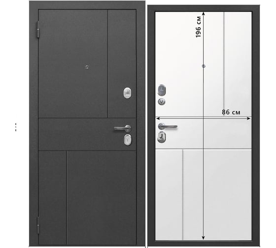 Дверь DIVA Формен Ф-16 2050х960, левая, графит/белый матовый УТ-00084441 1